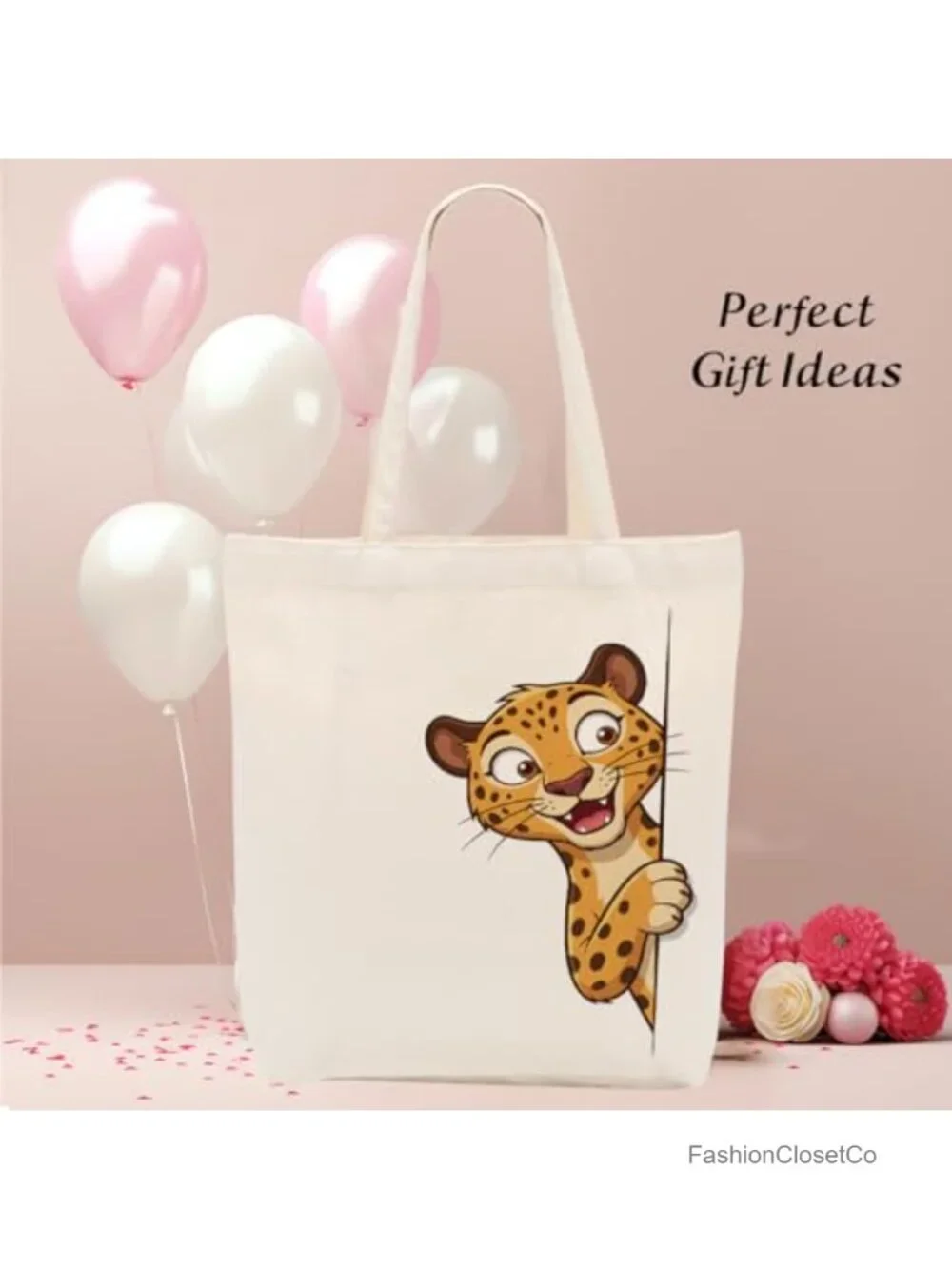 Canvas Tote Bag for Shopping Beach Work, Zippered Inner Pocket, Reusable